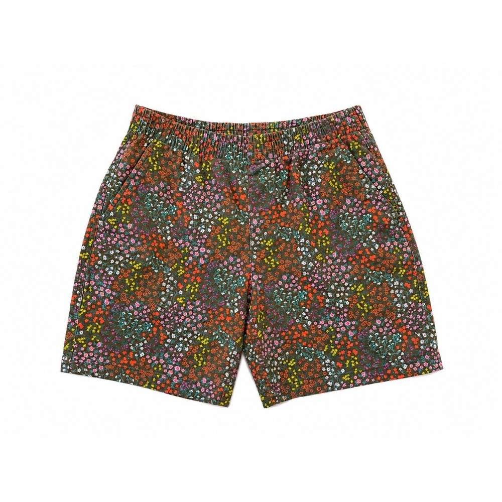 Lands End Womens Floral Shorts Olive Green Ditsy Print Mid Rise Size‎ 8